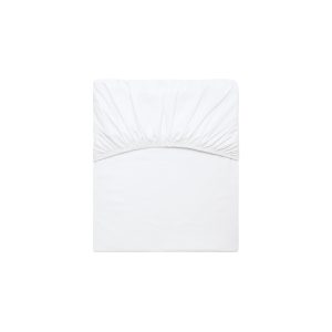 Lençol com Elástico Solteiro Kacyumara Satinée 100% Algodão Egípcio Percal 300 Fios (1 Peça) - Cor: Branco - Branco - Solteiro