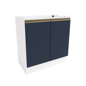 Balcão Celeste Kappesberg 100% MDF 2 Portas Branco/Azul 80cm